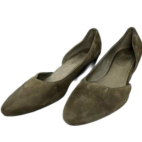 Eileen Fisher d’Orsay Round Toe Gray Suede Lily Pumps - Women 11 - Picture 1 of 7